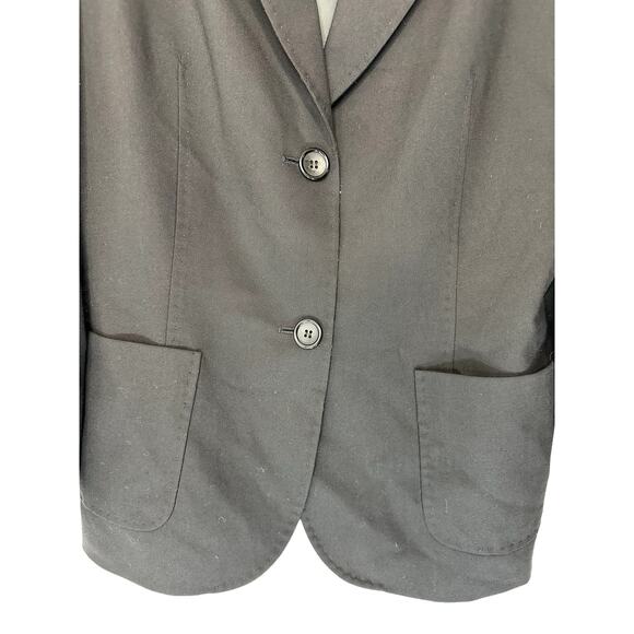 Cinzia Rocca Loro Piana Black Career Office Office Wool Blend Blazer Size 14 - Picture 5 of 12